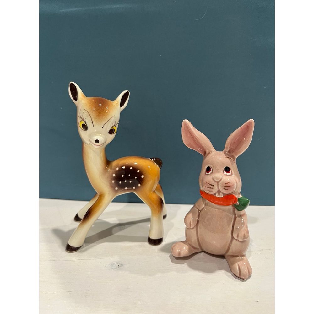 Vintage Deer‎ & rabbit figurines